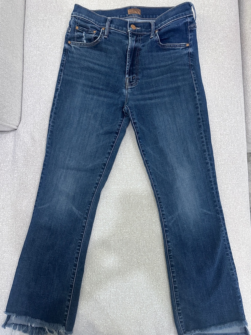 MOTHER Dark Blue Straight-Leg Women's Jeans - Picture 2 of 4
